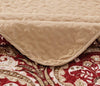 Luxury Home Collection 3 Piece King/California King Quilted Reversible Coverlet Bedspread Set Floral Printed Taupe Red