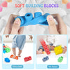 ROHSCE Baby Soft Blocks Set, Big Building Block Toys, Soft Rubber Blocks for Babies 6 Months and Up STEM Educational Toddler Gifts, Baby Soft Blocks Sensory Stacking Toys, 80PCS