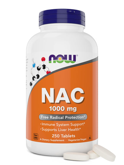 NOW NAC, 1000 mg, 250 Tablets, Vegetarian and Vegan, Non-GMO