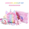 JYPS Crown Unicorn Purse for Little Girls, 7Pcs Cute Kids Purse Crossbody Bags & Kids Dress Up Jewelry Set Pretend Play Accessories, Birthday Presents Unicorn Gifts Toy for Girl, Toddler