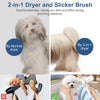 L&W BROS. 2-in-1 Dog Dryer and Brush- Pet Grooming Dryer with Overheating Protection, 3 Blowing Modes, Slimmer Handle, and Low Noise Dog Hair Dryer for Small and Medium Dogs and Cats (White)
