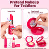 Pretend Makeup for Toddlers - BTEC Fake Makeup Set for Kids, Play Makeup Kit for Little Girls Age 2 3 4 5 6, Kids Makeup Kit for Girl with Princess Purse (24 Pack)