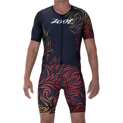 Zoot Mens LTD Aero Triathlon Suit - Short Sleeve Racing Suit with Pockets, Racing & Cycling Suit (Phoenix, Medium)