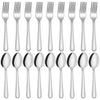 24-piece Forks and Spoons Silverware Set, Unokit Food Grade Stainless Steel Flatware Cutlery Set for Home, Kitchen and Restaurant, 12 Dinner Forks and 12 Dinner Spoons, Mirror Polished&Dishwasher Safe