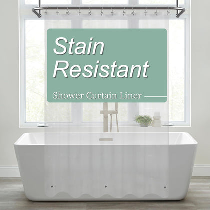 Mrs Awesome Clear Shower Curtain Liner with 3 Magnets, 72x72 Flexible Sturdy Plastic Shower Curtain for Bathroom, 4G PEVA Lightweight & Waterproof, Clear