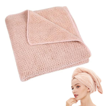 Laojbaba Microfiber Hair Towel Quick Dry Hair Towel Hair Drying Towels Suitable for All Kinds of Hair Ultra Absorbent Long and Thick Hair 20X40inch Lotus Root Pink (1pcs)