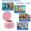 Travel Potty for Toddler, Portable and Foldable Toilet, Apply to Seat Emergency Toilet for Car, Camping, Outdoor, Indoor (Pink)