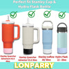 LONPARRY 2-Pack Boot for Stanley Tumbler 40 30 oz Bottom Sleeve Protector for Stanley Cup Quencher H2.0 Stanley IceFlow 30oz Silicone Sleeve for Stanley Bottom Anti-Slip Bottom Sleeve Clear+Carnation
