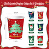 BYMIOYA 48 Pcs 9oz Christmas Paper Cups, Disposable Cups with 6 Designs Including Santa Claus, Christmas Trees, etc. Perfect for Xmas Party Drinks, Coffee, and Wine, for Christmas Night Decorations