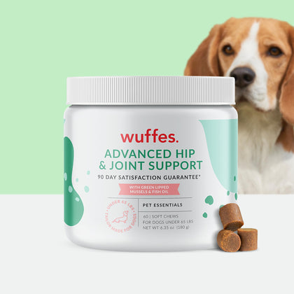 Wuffes Chewable Dog Hip and Joint Supplement for Small & Medium Breeds - Glucosamine & Chondroitin Chews - Dog Joint Supplements & Vitamins - Extended Joint Care - 60 Ct