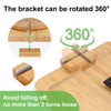 SINWANT Bamboo Sofa Clip on Side Table for Wide Couches Arm, Foldable Couch Tray with 360° Rotating Phone Holder, Armrest Table for Eating/Drinks/Snacks/Remote/Control