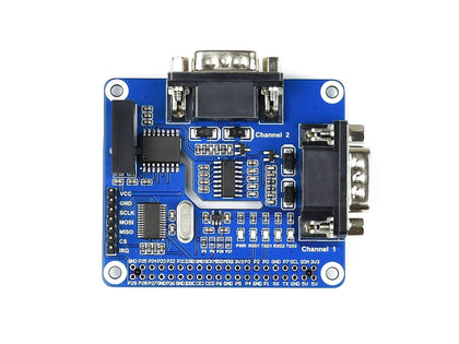 waveshare 2-Channel(2-CH) Isolated RS232 Expansion HAT for Raspberry Pi, SC16IS752+SP3232 Solution Converts SPI to RS232 with Multi Onboard Protection Circuits Data Rate up to 921600bps