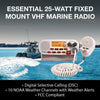 Cobra MR F45-D Fixed Mount VHF Marine Radio - 25 Watt VHF, Submersible, LCD Display, Noise Cancelling Microphone, NOAA Weather Channels, Signal Strength Meter, Scan Channels, White