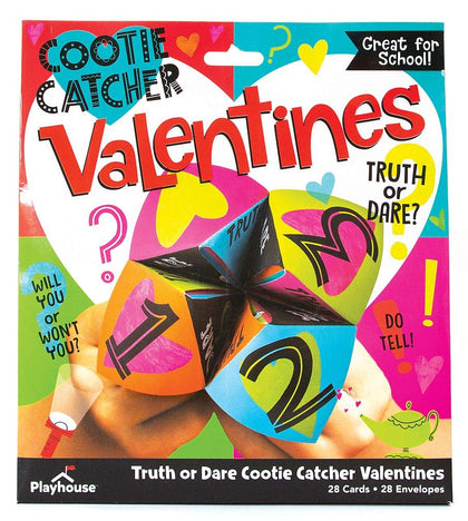 Playhouse Truth or Dare Cootie Catcher 28 Card Super Valentine Exchange Pack for Kids