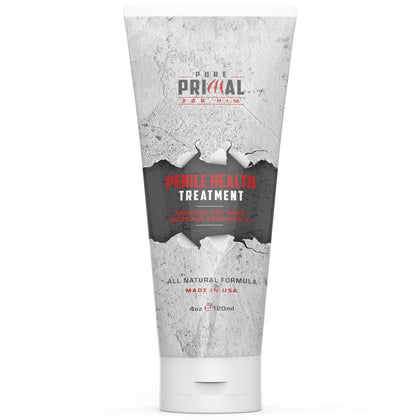 Pure Primal Premium Penile Health Cream - Advanced Moisturizing Penile Cream To Increase Sensitivity For Men - Moisturizer Penile Lotion For Anti-Chafing, Redness, Dryness and Irritation - 4 oz
