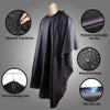 Delkinz Barber Cape with Adjustable Snap Closure waterproof Hair Cutting Salon Cape for Unisex, Perfect for Hairstylists (Black - Pack of 1)