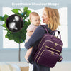 LOVEVOOK Diaper Bag Backpack, Quilted Baby Bag with Changing Pad & Pacifier Holder,Maternity Baby Changing Bags,Purple