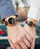 OLEVS Couple Watch His and Her Watches Set Classic Brown Leather Analog Quartz Matching Romantic Men Women Wrist Watches Waterproof Date Pair Watch