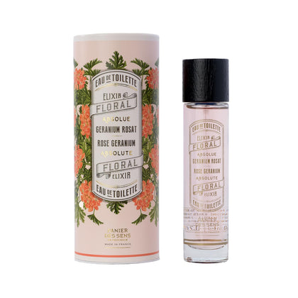 Panier des Sens - Rose Geranium Eau de Toilette - Light Perfume for Women - Natural, Gourmet & Floral Fragrance - Hair & Body - Women's Eau de Toilette Made in France - Vegan Friendly - 1.7 Floz