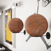 Wallniture Palla Ball Storage Rack Wall Mounted Set of 2, Soccer Ball, Volleyball, Football & Basketball Rack for Man Cave Decor and Kids Room Decor, Display Stand for Sports Memorabilia, Black