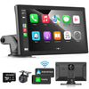 Skisea Wireless Apple Carplay Car Stereo,Portable 9'' Touch Screen Android Auto,2.5K Dash Cam,1080p Backup Camera DVR,Drive Mate Carplay Navigation with Mirror Link/Siri/FM/Bluetooth