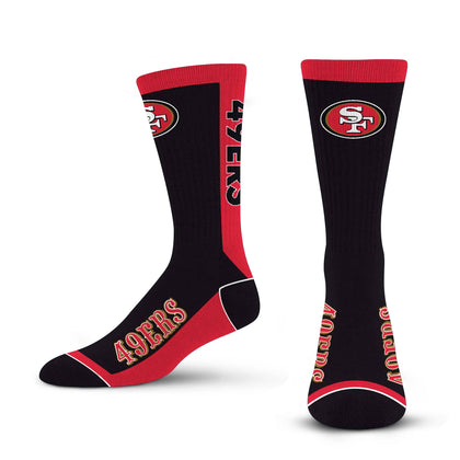 For Bare Feet NFL SAN FRANCISCO 49ERS MVP Crew Sock Team Color Large
