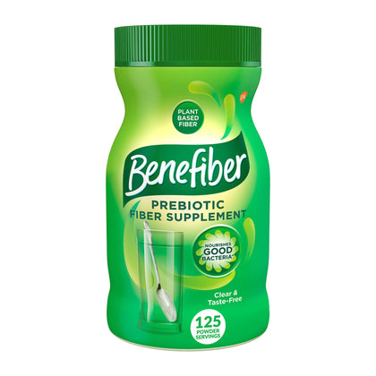 Benefiber Daily Prebiotic Fiber Supplement Powder for Digestive Health, Unflavored - 125 Servings (17.6 Ounces)