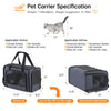 Groxkox Pet Travel Carrier by Airplane Approved Under seat, TSA Airline Approved Soft-Sided Carrier Bag for cat,Dogs,17.5 x 8.5 x 11 inches,Grey