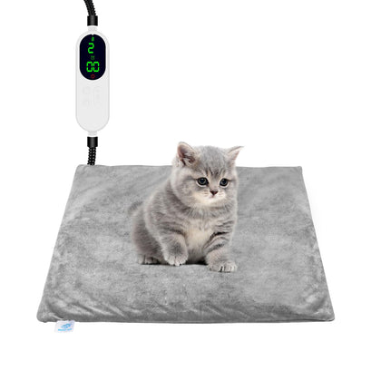 Heated Cat Bed for Indoor Cats, Electric Pet Heating Pad for Dogs Cats with Timer, 9 Level Temperature Cat Heating Pad Waterproof Heated Mat for Puppy Dog Cat (18