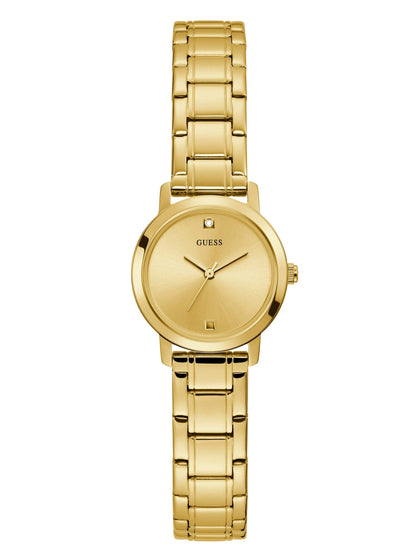 GUESS Women Quartz Watch with Stainless Steel Strap, Gold, 12 (Model: GW0244L2)