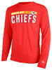 New Era NFL Men's Measured Dri-Tek Long Sleeve T-Shirt, Adult Pro Football Tagless T-Shirt, Kansas City Chiefs, X-Large