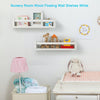 Amy Dceom Nursery Book Shelves Set of 2, Wood Floating Book Shelves for Kids Room, Rustic Baby Nursery Shelf Decor for Bedroom, Living Room (White)