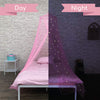 Bollepo Pink Bed Canopy for Girls with Glowing Stars - Princess Netting Room Decor, Ceiling Tent to Cover Toddler | Single, Twin, Full, Queen Size Kids Bed Curtains, Fire Retardant Fabric