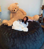 6FT Giant Fur Bean Bag Chair Cover, Ultra Soft Bean Bag Bed for Adults (No Filler, Cover only), Big Round Soft Fluffy Faux Fur Bean Bag Lazy Sofa Bed Cover, Machine Washable Big Size Bean Bag Cover
