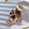 MASTOP Fashion Women Rose Gold Watch Japan Quartz Stainless Steel Magnetic Mesh Band Waterproof Ladies Watches (Brown)