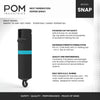 POM Pepper Spray Black Flip Top Snap Hook - Maximum Strength OC Spray Self Defense - Tactical Compact & Safe Design - Quick Key Release - 25 Bursts & 10 ft Range - Accurate Stream Pattern