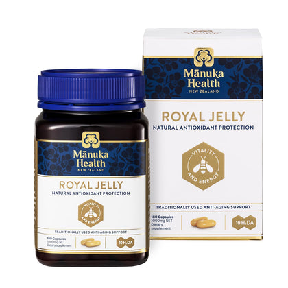 Manuka Health Royal Jelly Capsules, 1000mg NET - 180 Count (3-Month Supply) - Traditional Anti Aging Supplement from New Zealand