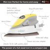 Oliso M2 Mini Project Steam Iron with Solemate - for Sewing, Quilting, Crafting, and Travel | 1000 Watt Dual Voltage Ceramic Soleplate Steam Iron, Yellow
