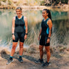 RunBreeze Women's Triathlon Suit | Premium, Padded Performance Tri Suit (as1, numeric, numeric_6, numeric_8, regular, regular, Black/Blue)