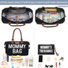 DOFASAYI Diaper Bag Tote - Mom Bag with Changing Pad, Pouches, Straps, Stroller Hook, Waterproof Baby Diaper Bag Backpack, Large Travel Essentials Tote Bag Unisex, Black