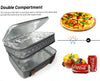Double Insulated Casserole Carrier Bag - Hot & Cold Food Carry Bag Potluck Parties, Lasagna Holder Tote for Picnics, Beaches, Traveling or Gifts, Fits 9x13 Baking Dish (Grey-Compressed Zipper)