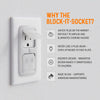 Block-It-Socket - Outlet Covers Baby Proofing (Made in USA) Never Lose an Outlet Plug Cover Again, Stays Attached to Face Plate, No Choking Hazard - Child Safety Switch (8 Pack - 16 Receptacles) Clear