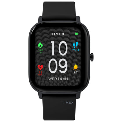 Timex Metropolitan S AMOLED Smartwatch with GPS & Heart Rate 36mm - Black with Black Silicone Strap