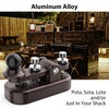 Mini CW Key Automatic Morse, Radio HAM Send Telegram Double Paddle Morse Code Key with Aluminum Alloy Body Base Brown(S)