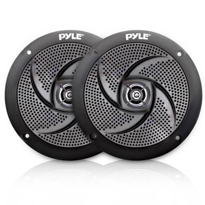 Pyle Low-Profile Waterproof Marine Speakers - 240W 6.5 Inch 2 Way 1 Pair Slim Style Waterproof and Weather Resistant Outdoor Audio Stereo Sound System, for Boat, Off-Road Vehicles - Pyle (Black)