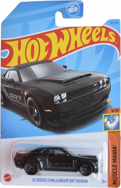 Hot Wheels '18 Dodge Challenger SRT Demon, Muscle Mania 6/10 [Black] 151/250