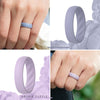 ThunderFit Silicone Wedding Bands for Women - 6mm Wide - 2mm Thick (Black, White, Light Pink G, Hurer Green, Dark Blue B, Light Purple D, Lavender Purple 272C, Blue Grey 2108, Size 7.5-8 (17.3mm))