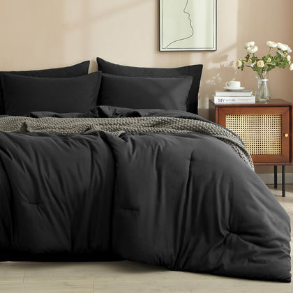 PHF 7 Pieces Queen Comforter Set, Bed in A Bag Comforter & 18