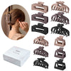 12 Pack Hair Claw Clips include 4.1 inch Large Clip and 2 inch Small Clip for Thick Thin Hair, Strong Hold jaw clip Big Non-slip Matte Hair Clips for Women,Neutral Colors