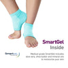 NatraCure Vented Moisturizing Gel Heel Sleeves - (Skin softening footcare treatment socks for Cracked heels, Dry feet, Foot calluses, Rough heel socks - (608-M CAT) - Color: Aqua Blue - Size: Regular